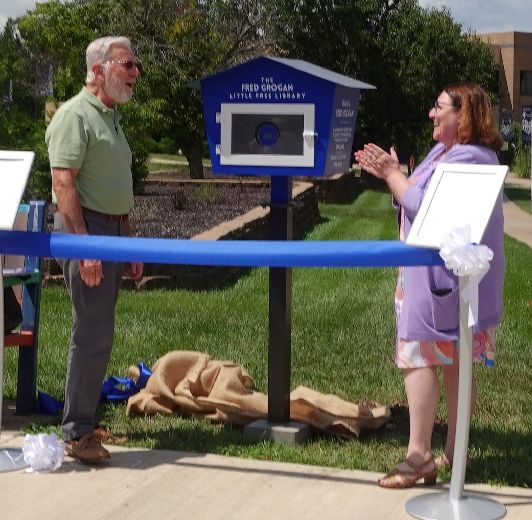 LV Little Free Library Fred Grogan surprised.JPG
